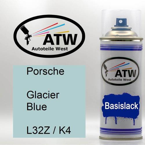 Porsche, Glacier Blue, L32Z / K4: 400ml Sprühdose, von ATW Autoteile West.